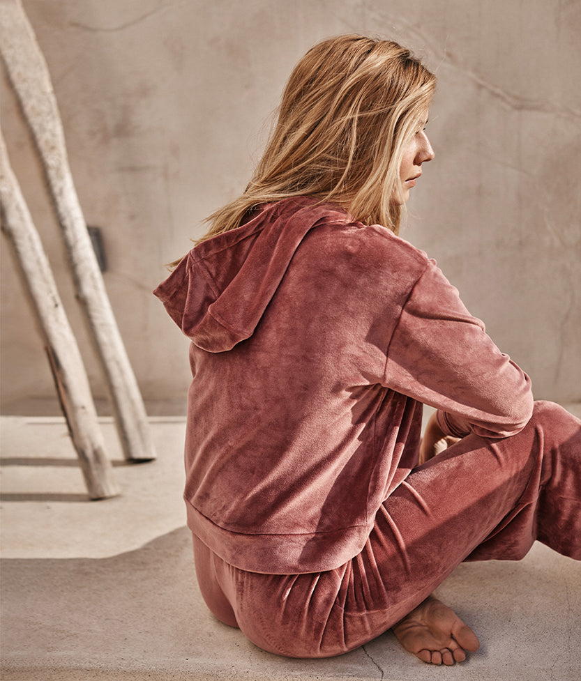 The Plush Velour Hoodie - Rosewood