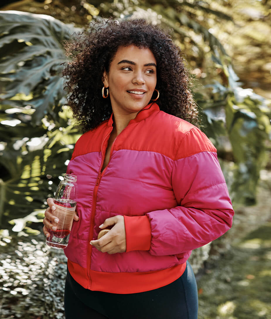 The Reversible Packable Puffer - Lava & Hibiscus