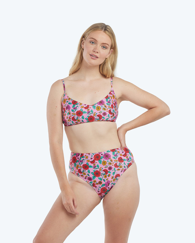 The Seamed High Leg High Rise Bottom - Morning Bloom