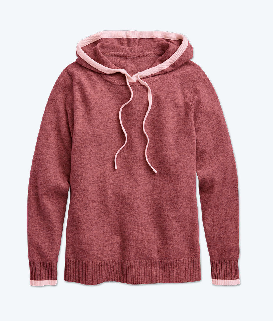 The Coziest Cashmere Blend Hoodie - Rosewood & Shell