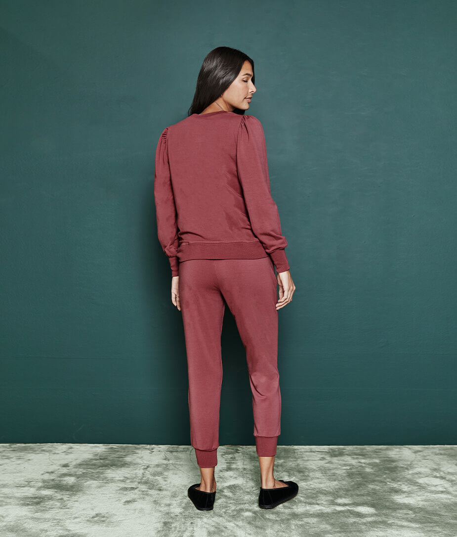 The Softest French Terry Jogger - Rosewood