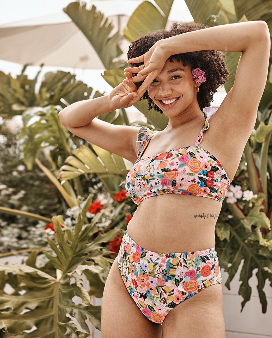 The Ruffle High Leg High Rise Bikini Bottom - Main