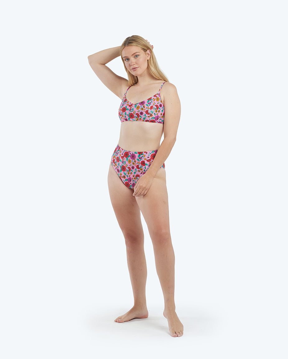 The Seamed High Leg High Rise Bottom - Morning Bloom