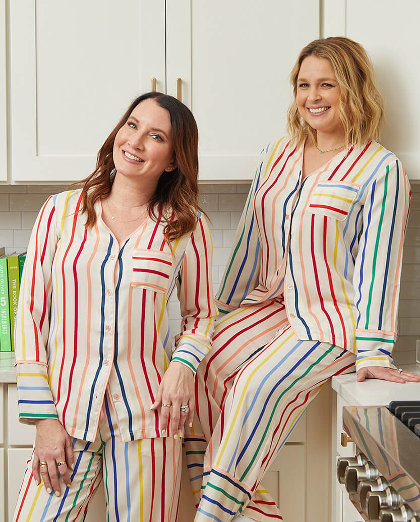 The Cloud 9 Silky PJ Set - Rainbow Stripe