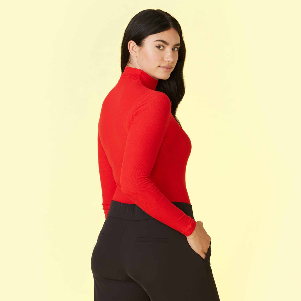 The Day to Night Long Sleeve Bodysuit - Lava