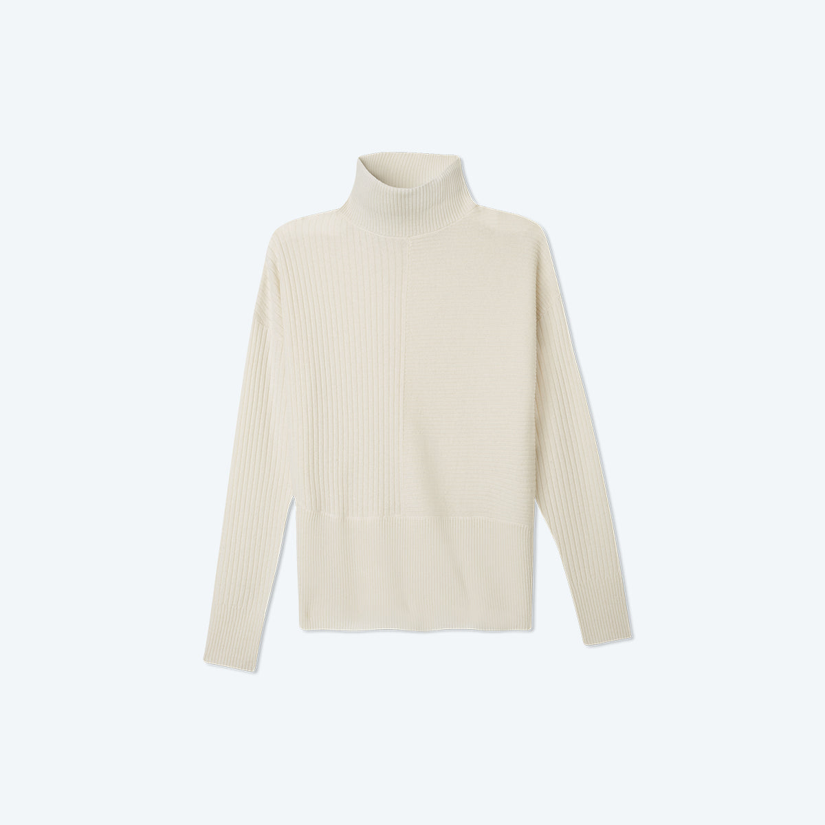The Luxe Cashmere Blend Funnel Neck Sweater - White Sand