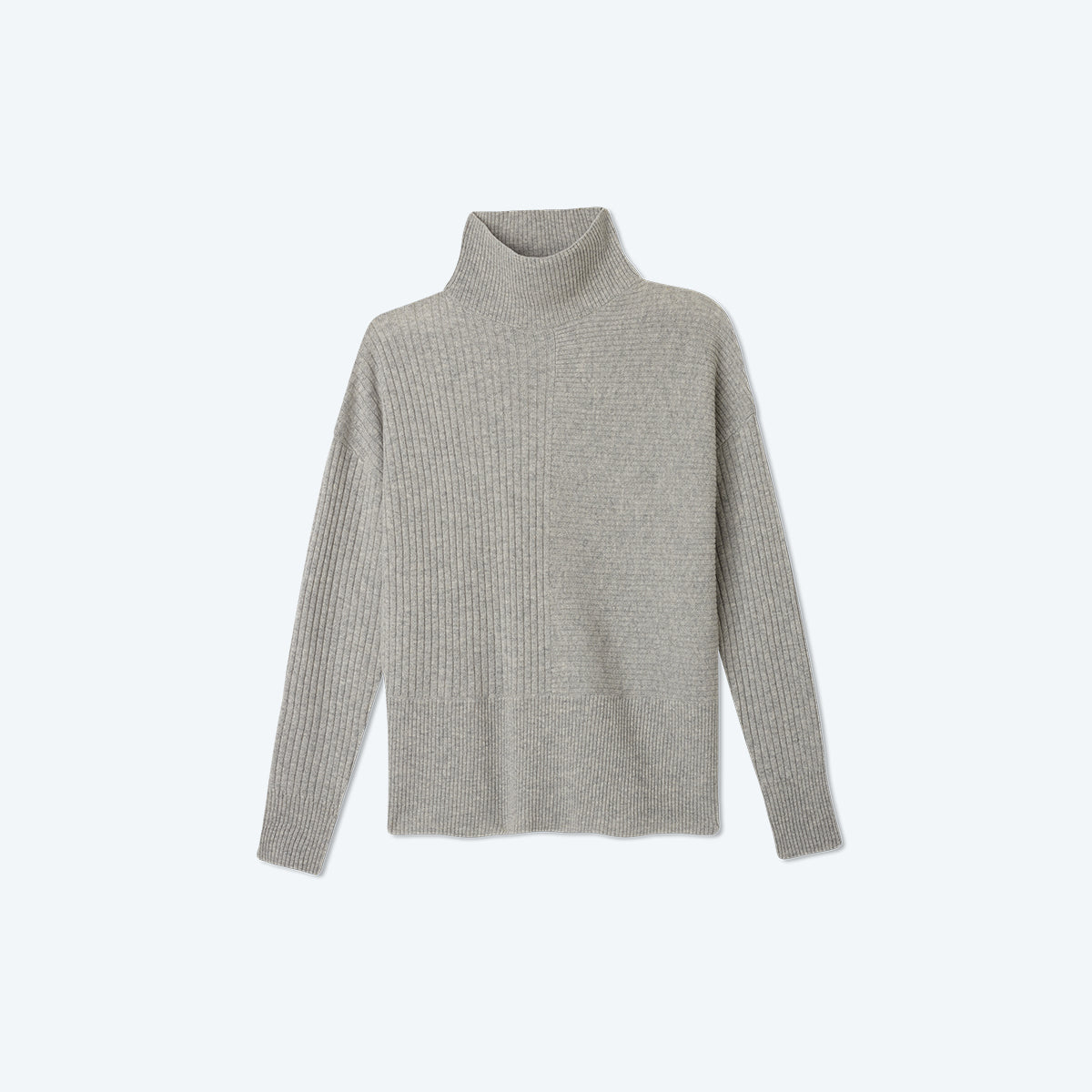 The Luxe Cashmere Blend Funnel Neck Sweater - Wolf