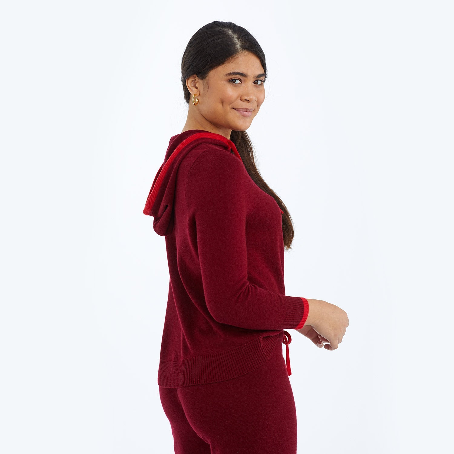 The Coziest Cashmere Blend Hoodie - Pinot & Lava