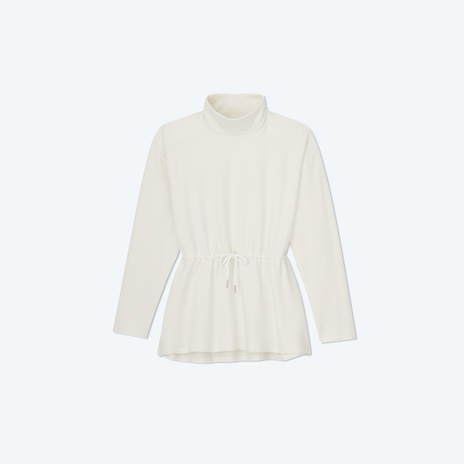 The Softest French Terry Cinched Waist Pullover - White Sand