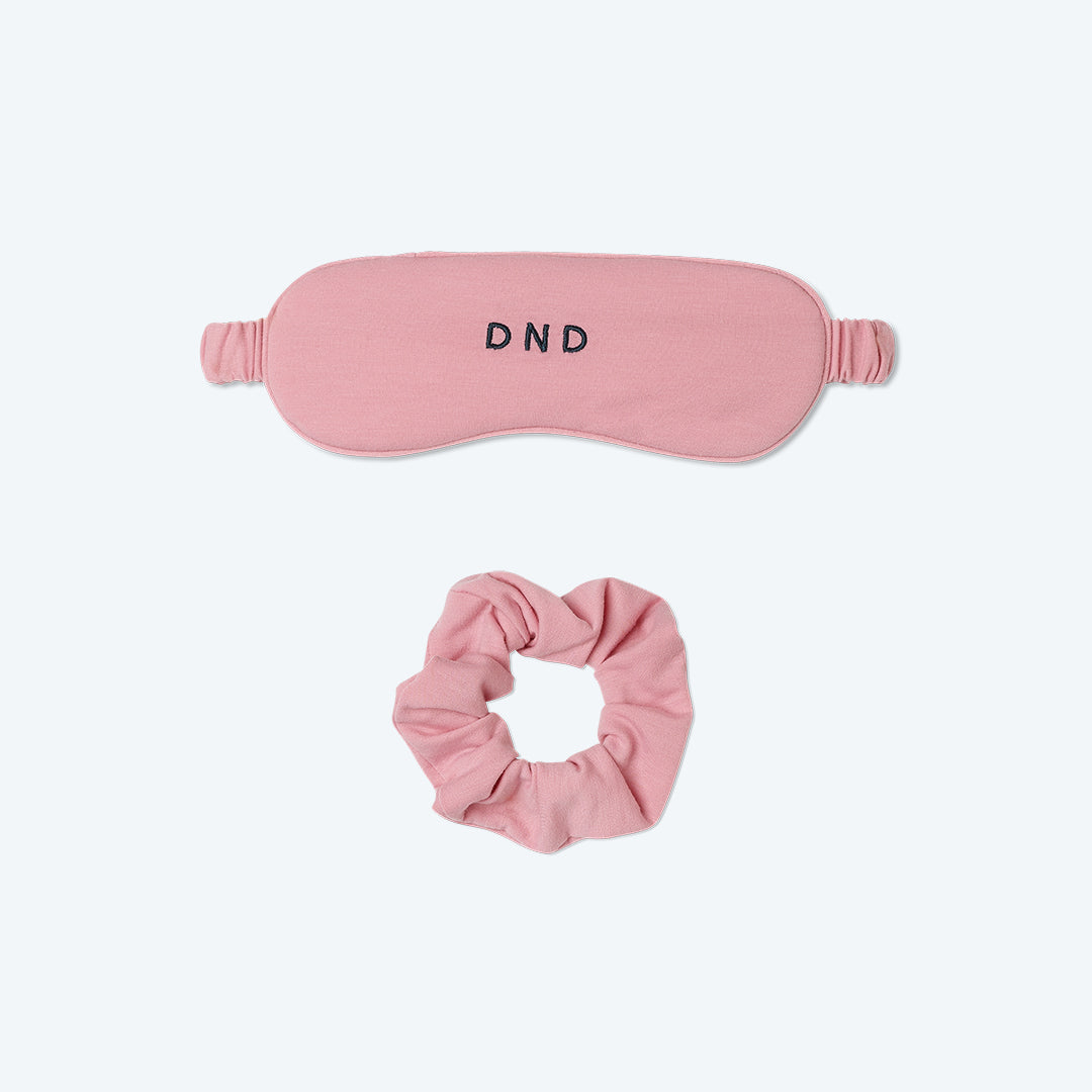 The Cloud 9 Eye Mask & Scrunchie Set - Pink Sky & Venetian