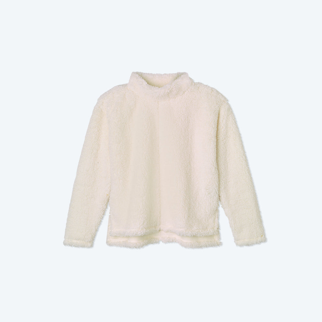 The Cozy High Pile Eco Fleece Pullover - White Sand