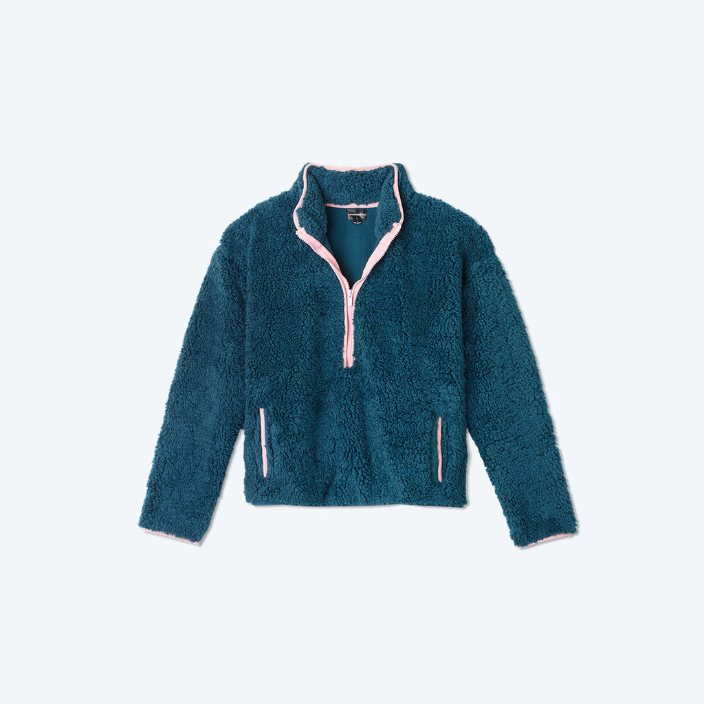 The Cozy High Pile Eco Fleece Half-Zip - Venetian & Pink Sky
