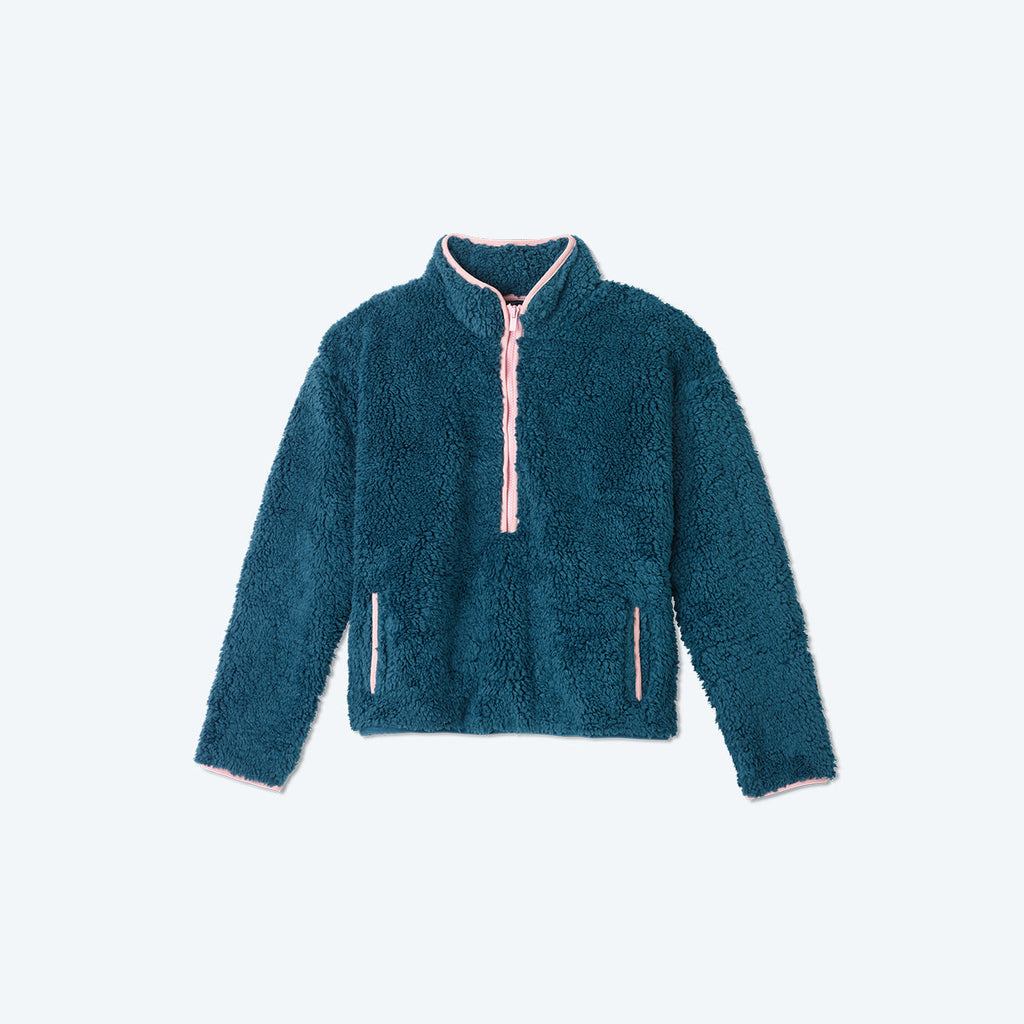 The Cozy High Pile Eco Fleece Half-Zip - Venetian & Pink Sky
