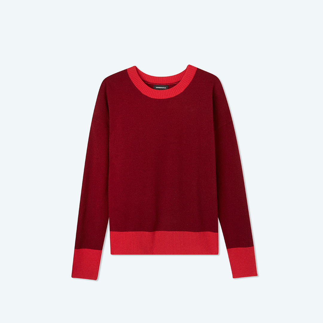 The Coziest Cashmere Blend Crew - Pinot & Lava