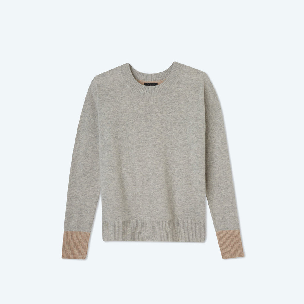 The Coziest Cashmere Blend Crew - Wolf & Toffee