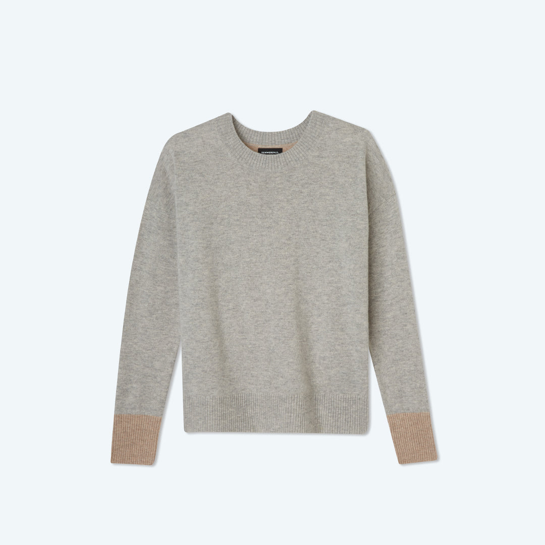 The Coziest Cashmere Blend Crew - Wolf & Toffee