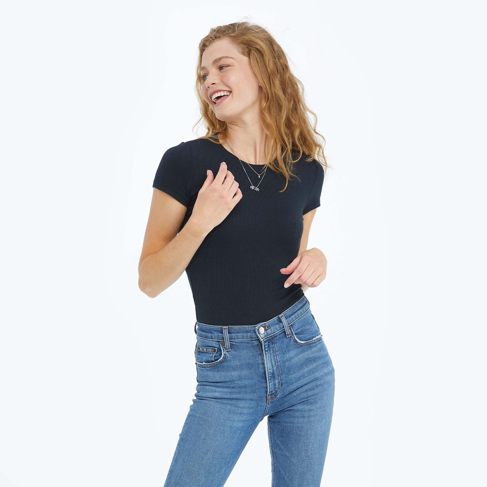 The Softest Ribbed Crew Neck T-Shirt - Main