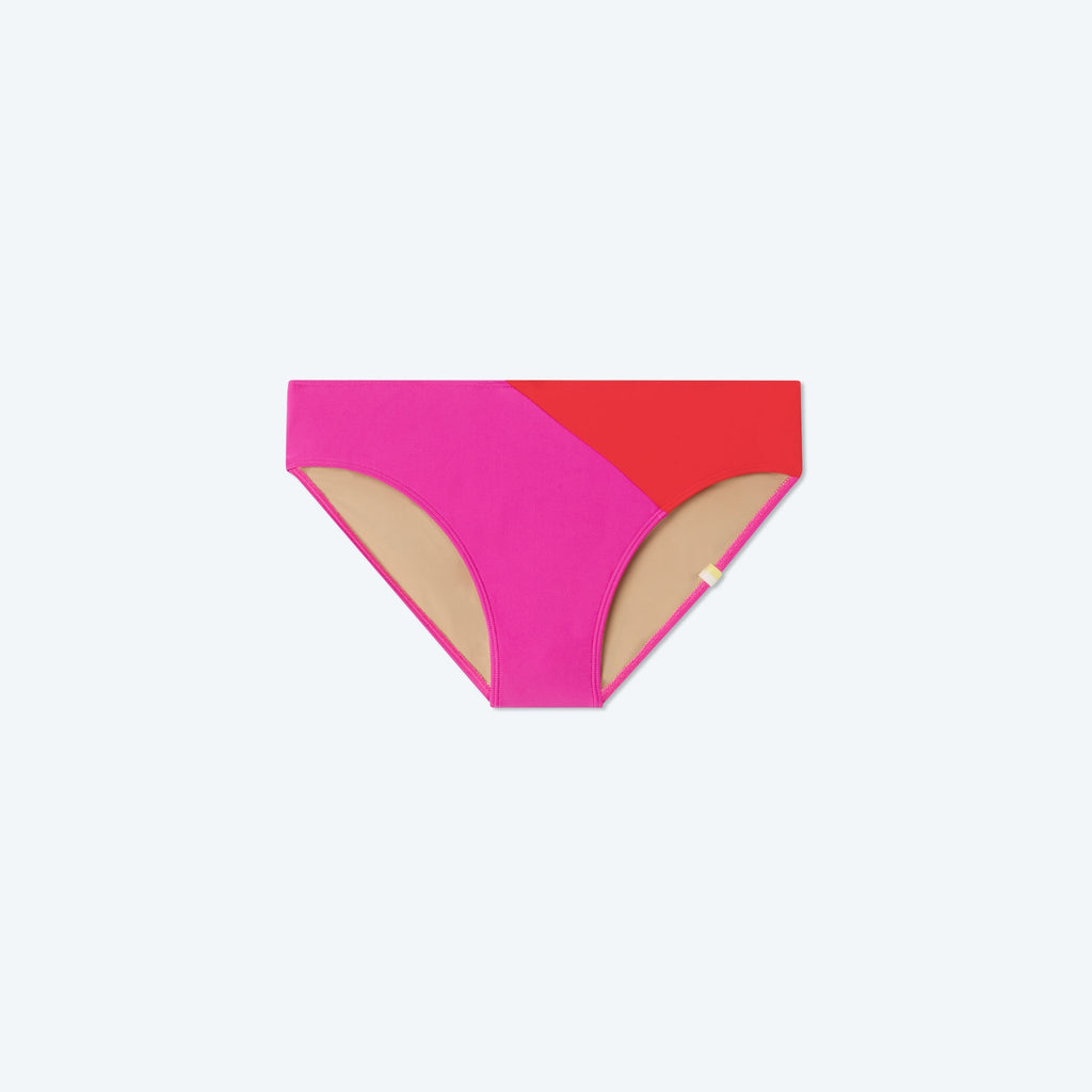 The Diagonal Mid Rise Bottom - Hibiscus & Grapefruit