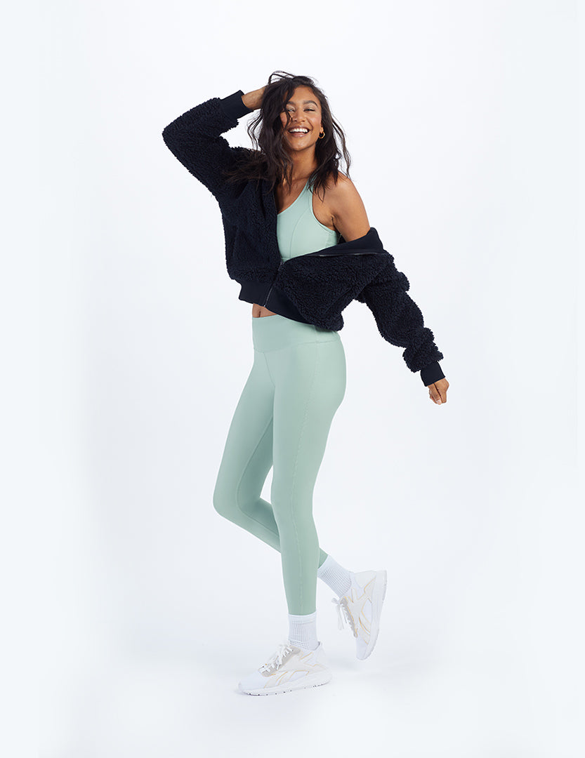 The High Pile Eco Fleece Cropped Hoodie - Sea Urchin