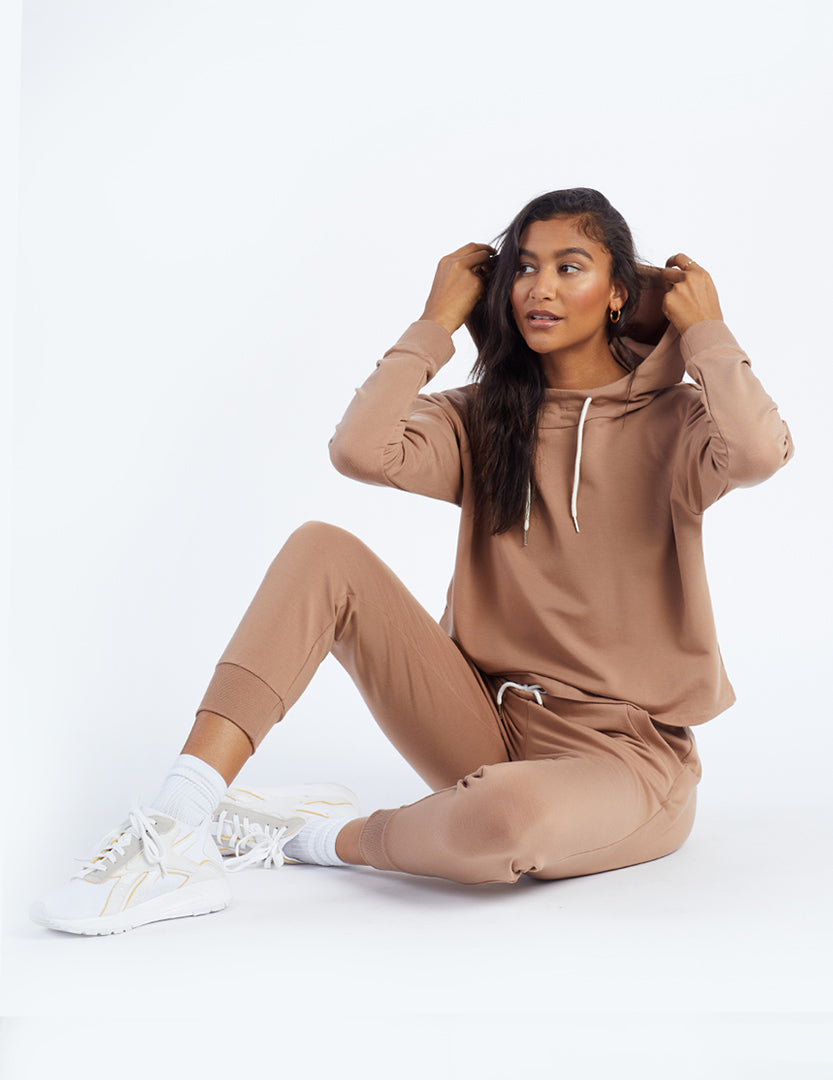 The Softest French Terry Cropped Hoodie - Toffee
