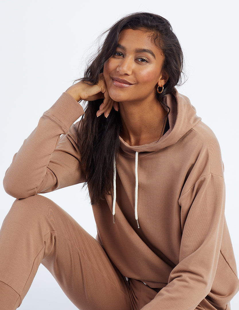 The Softest French Terry Cropped Hoodie - Toffee