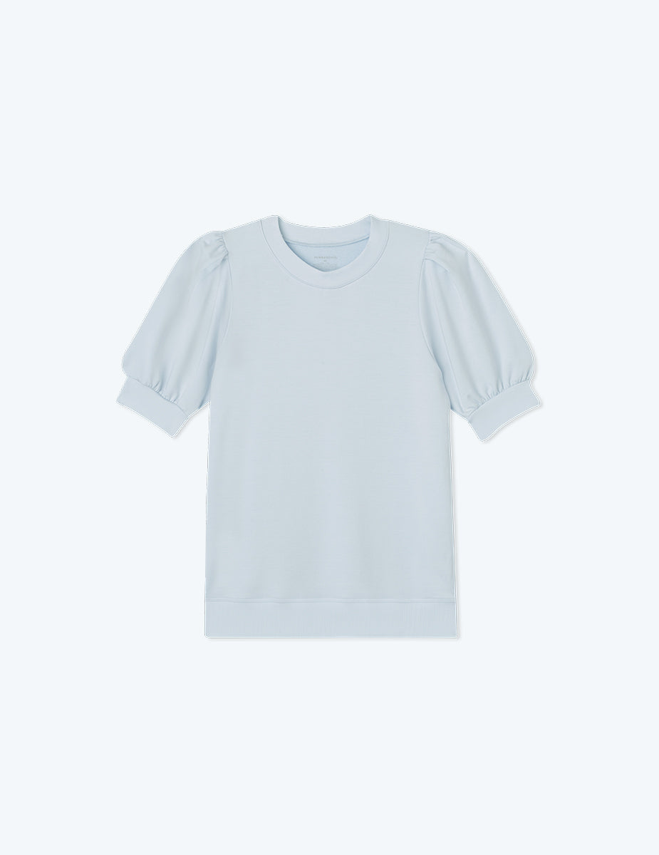 The Softest French Terry Puff Short Sleeve - Powder Blue