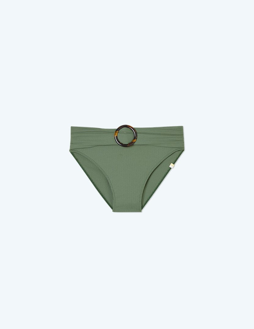 The Ribbed High Leg Mid Rise Bottom - Main
