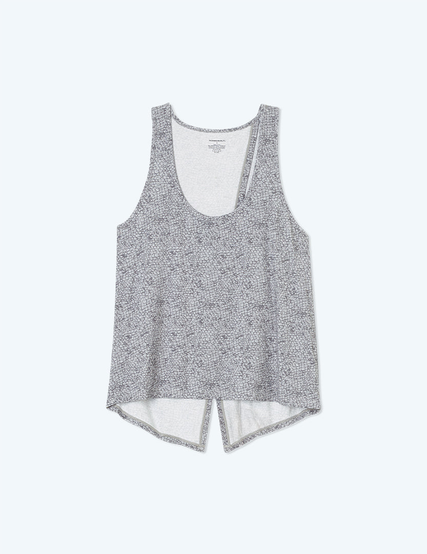 The Convertible Split Back Tank - Modern Snake in Smoke
