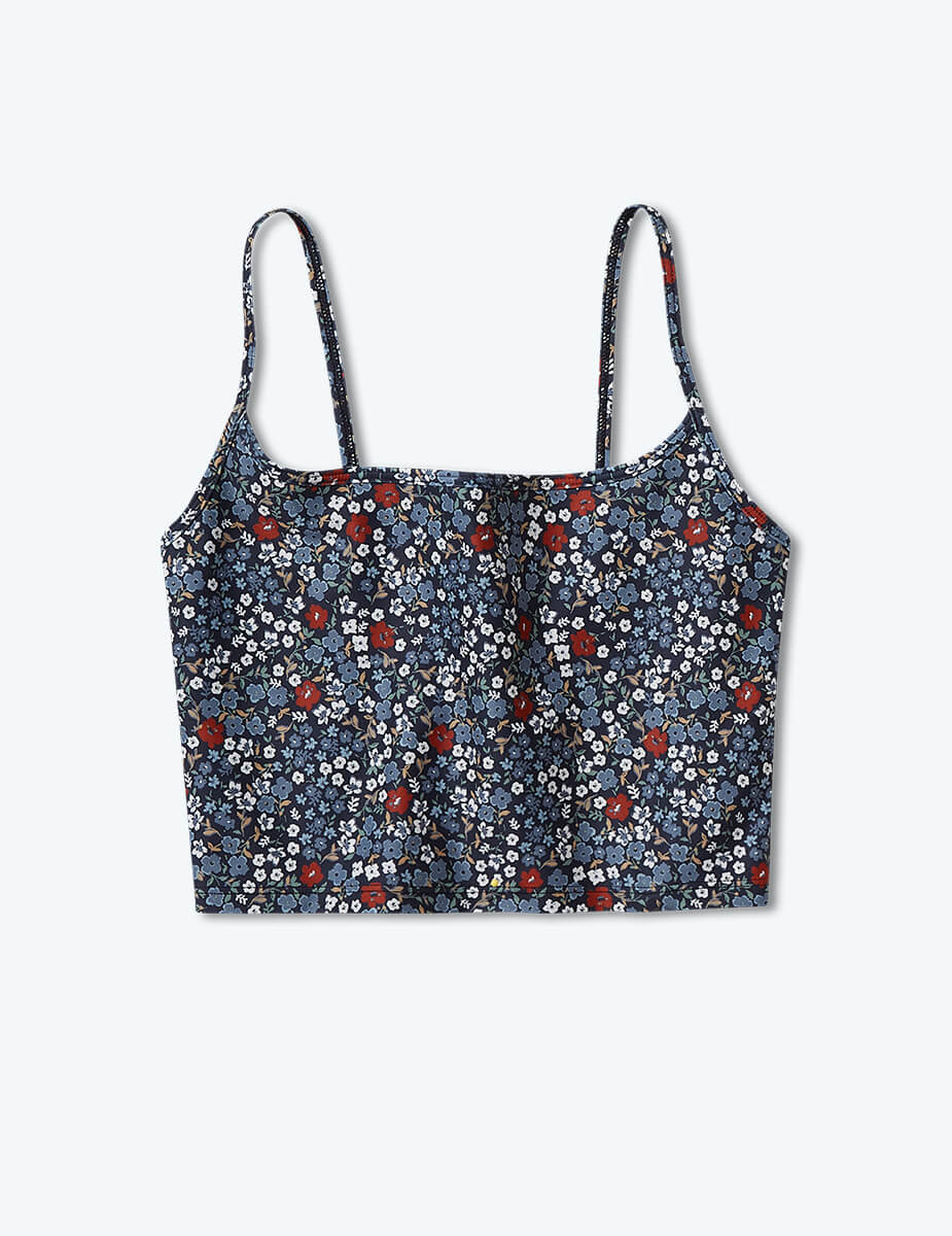 The Midi Sports Bra Tank Top - Outbloom in Midnight