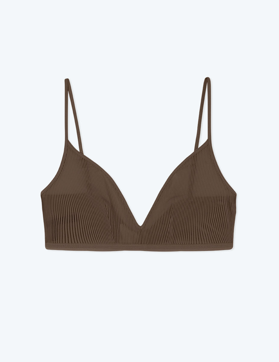 The Feel Free Adjustable Triangle Bralette - Clay