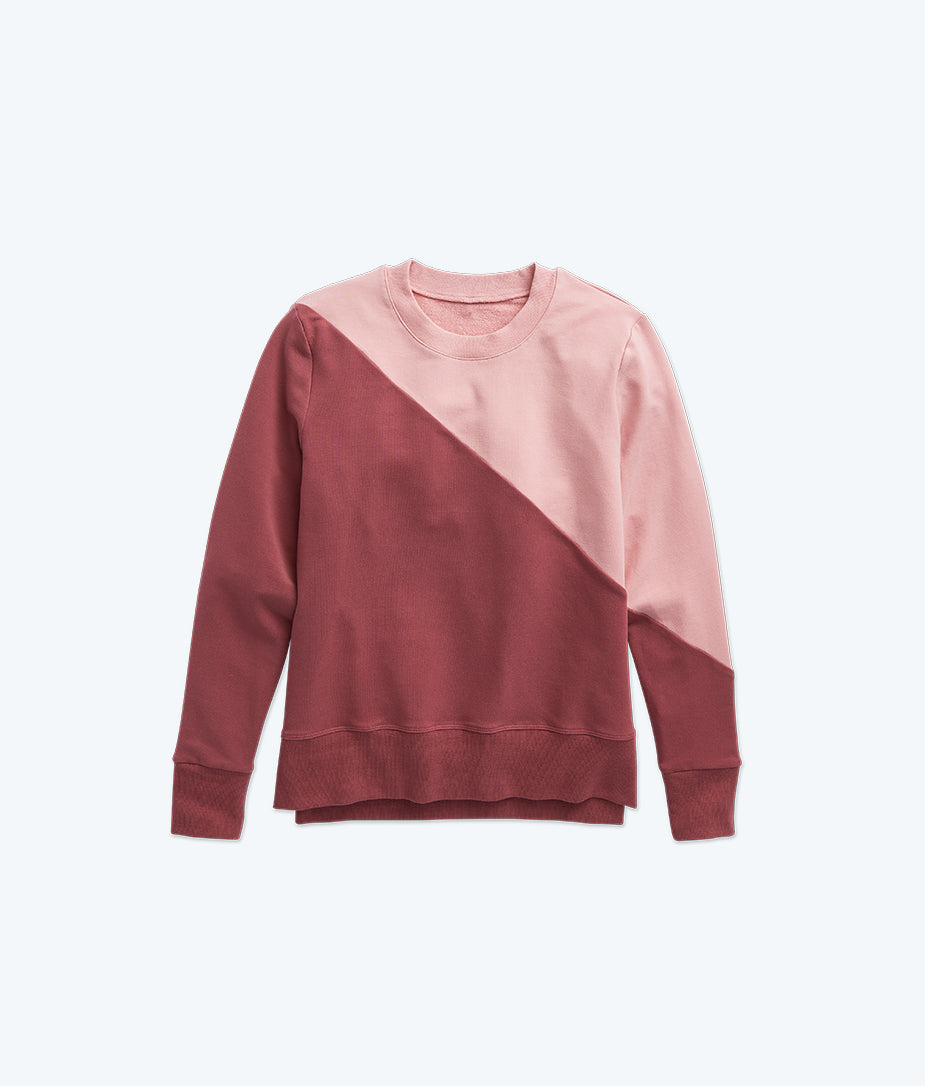 The Softest French Terry Pullover - Rosewood & Shell