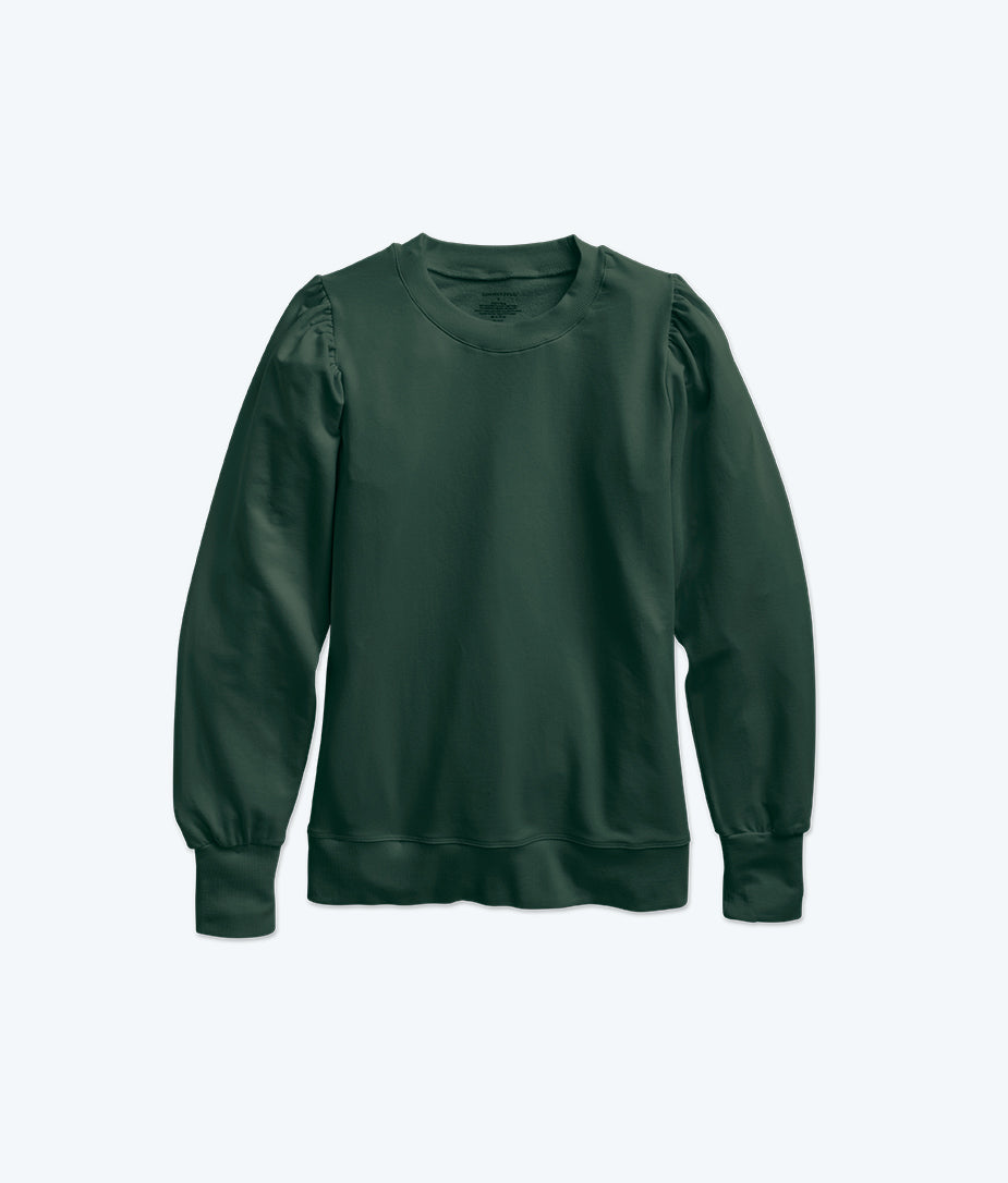 The Softest French Terry Puff Sleeve Pullover - Eden