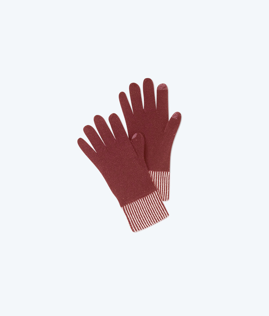 The Coziest Cashmere Blend Gloves - Rosewood & Shell