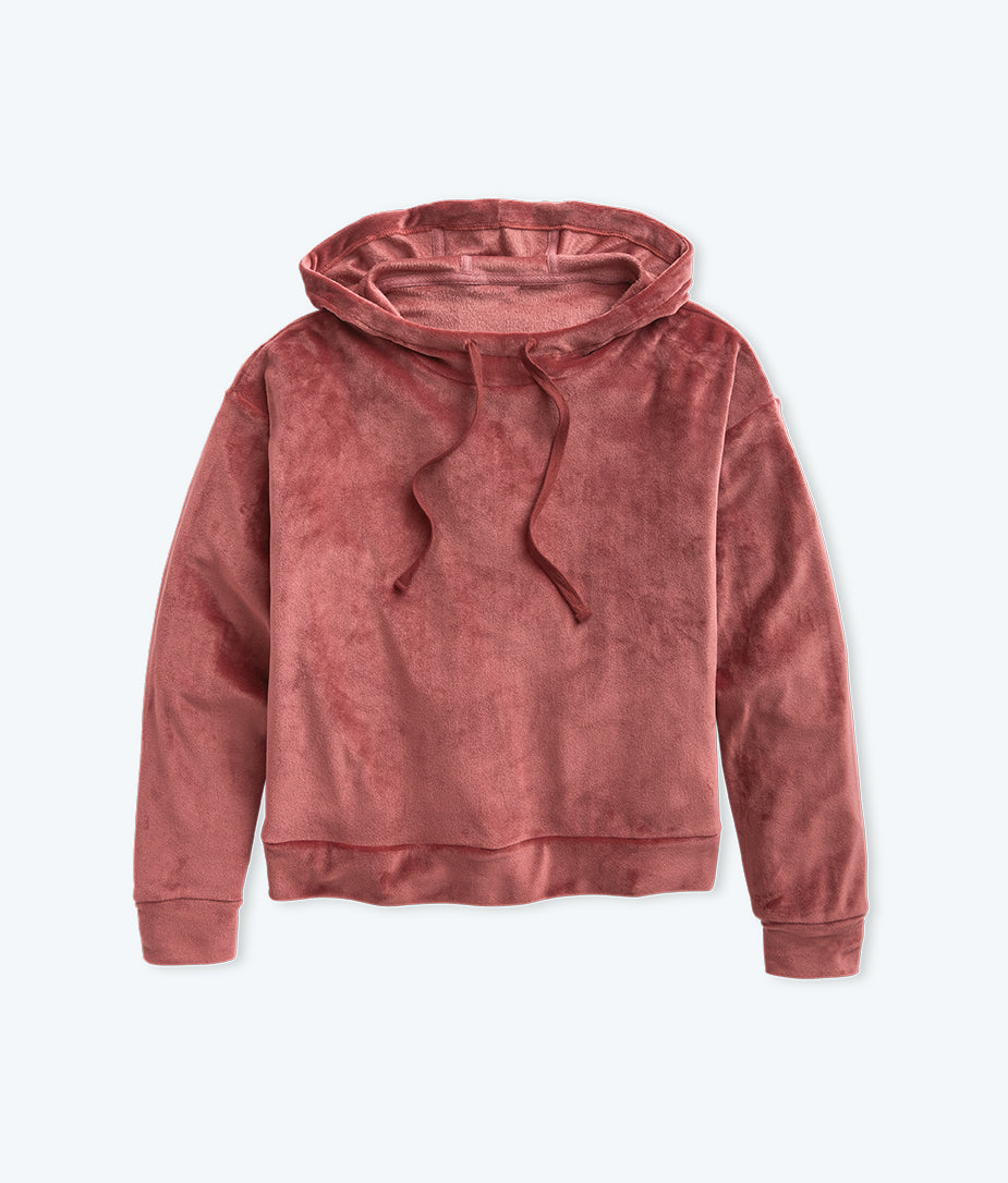 The Plush Velour Hoodie - Rosewood