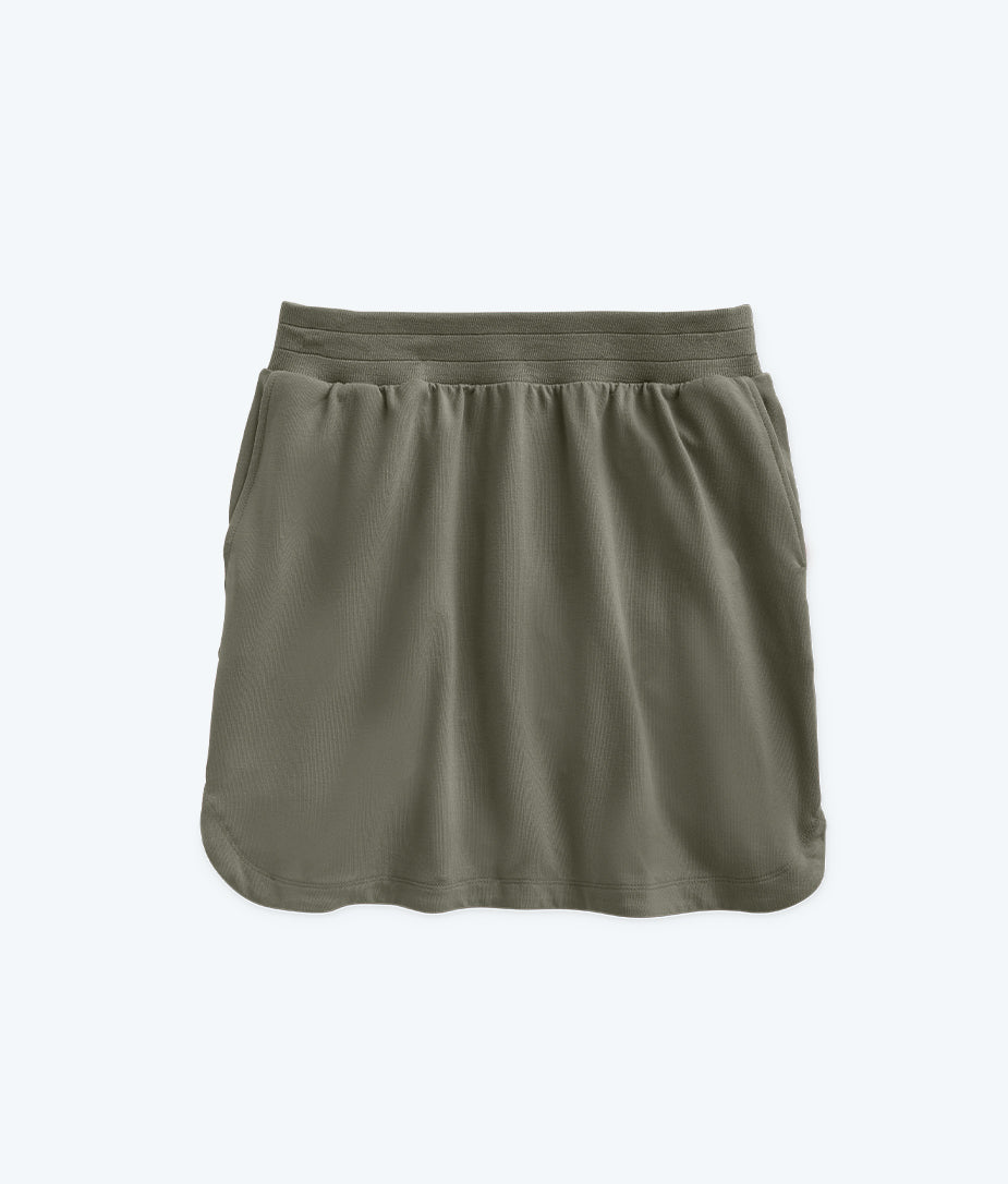 The Softest French Terry Pull-On Skirt - Agave
