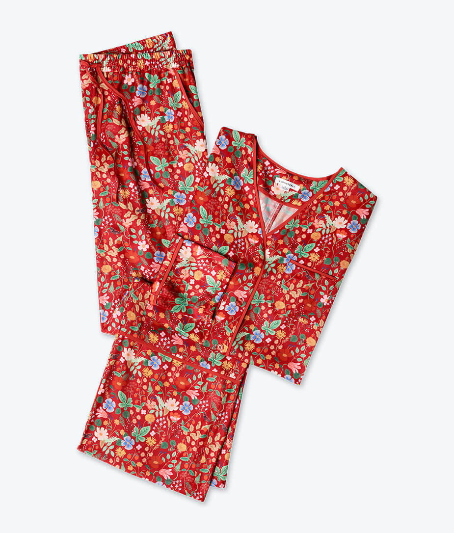 The Cloud 9 Silky PJ Set - Strawberry Fields
