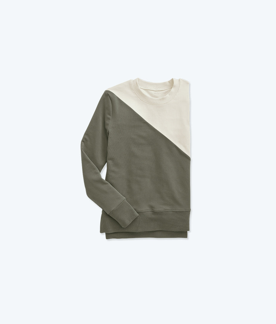 The Softest French Terry Pullover - Agave & White Sand