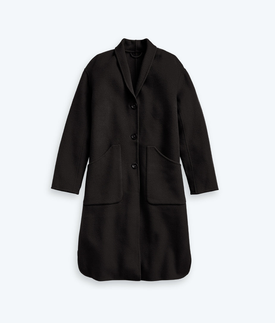 The Warmest Eco Wool Cocoon Coat - Sea Urchin
