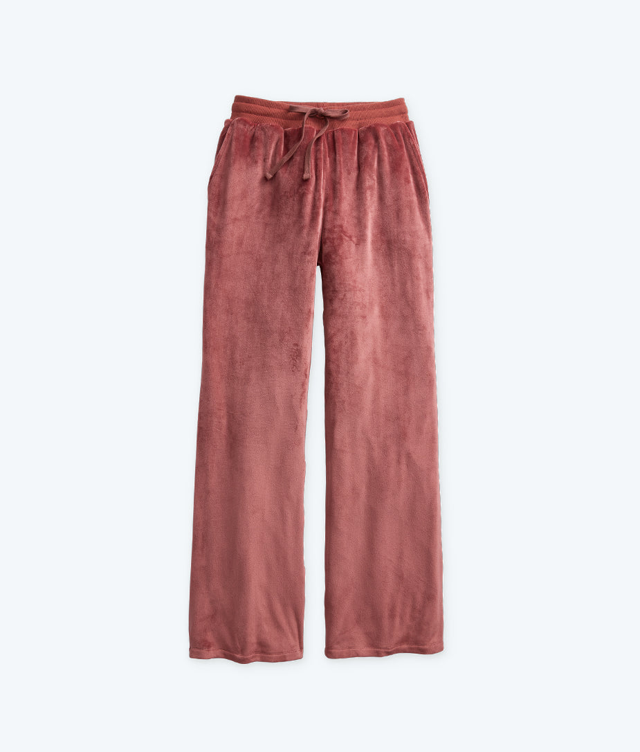 The Plush Velour Lounge Pant - Rosewood