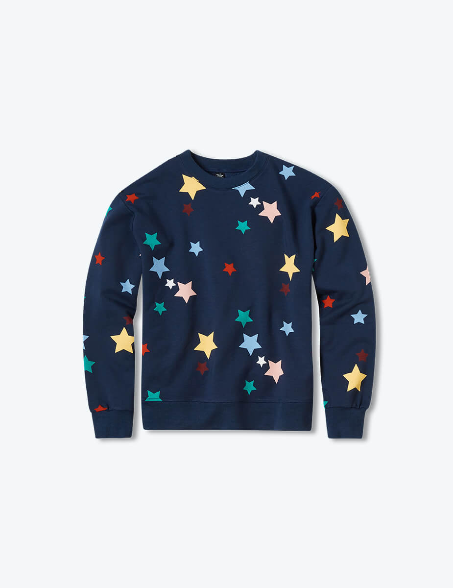 The Kids’ Softest French Terry Set - Scatter Stars in Deep Sea