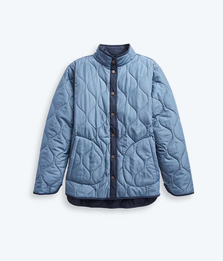 The Reversible Eco Quilted Jacket - Midnight & Slate