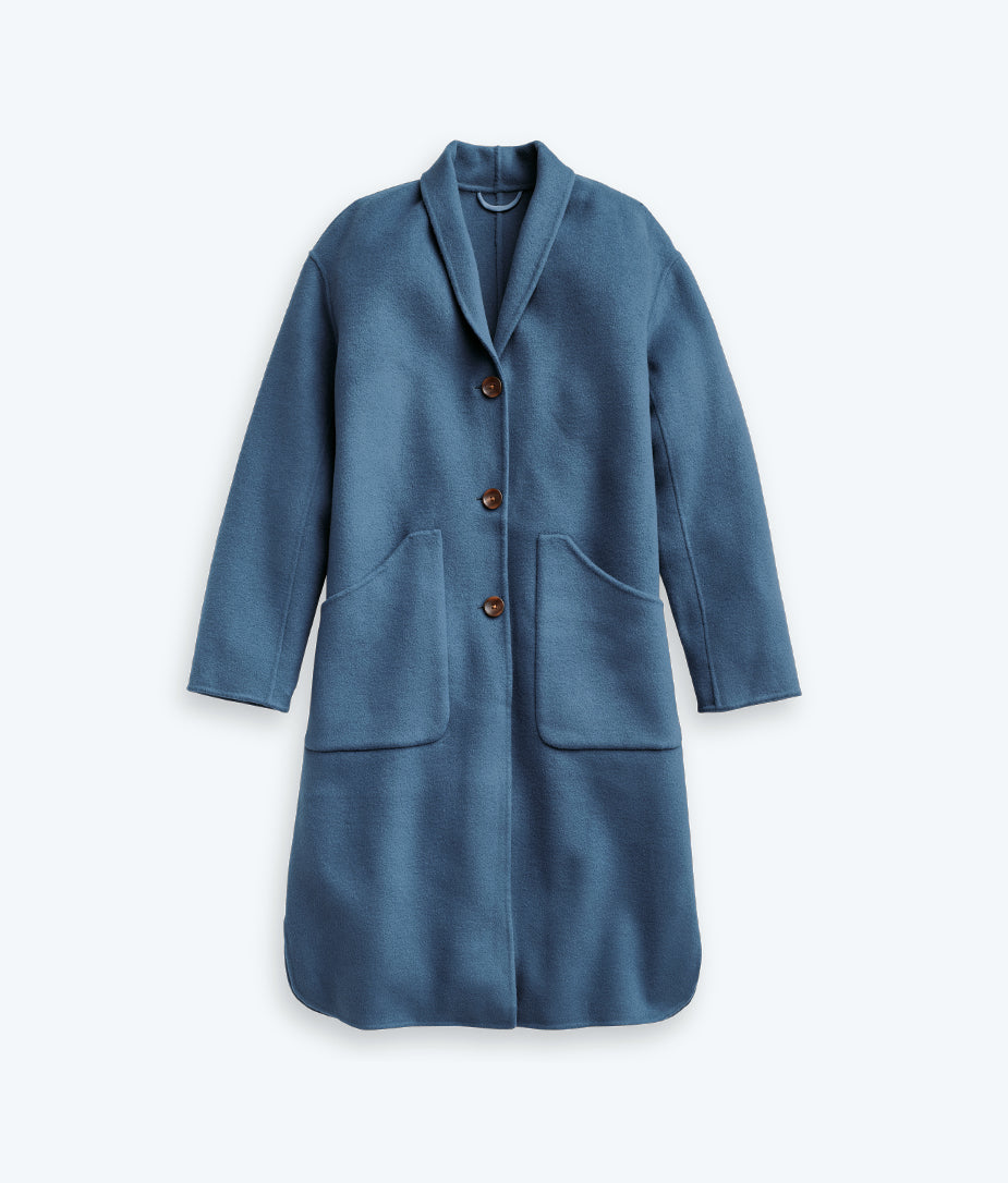 The Warmest Eco Wool Cocoon Coat - Slate