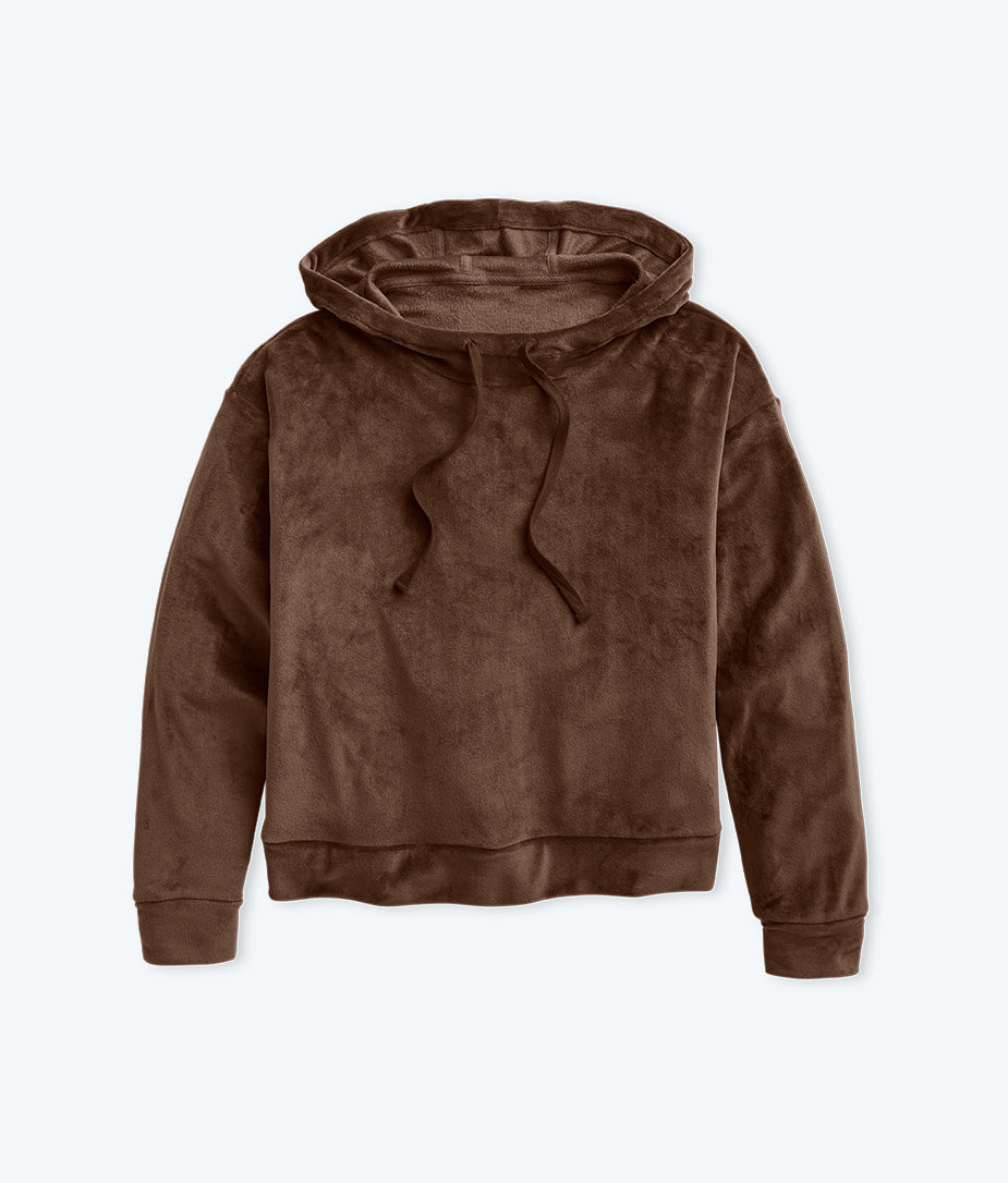 The Plush Velour Hoodie - Chocolate