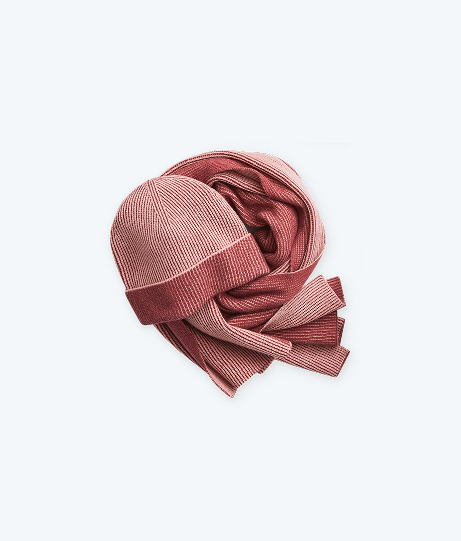 The Coziest Cashmere Blend Hat - Rosewood & Shell