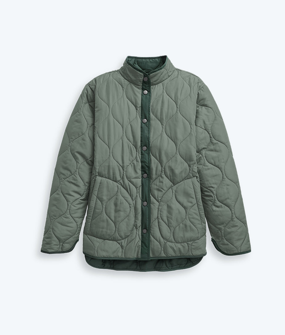 The Reversible Eco Quilted Jacket - Olive & Eden