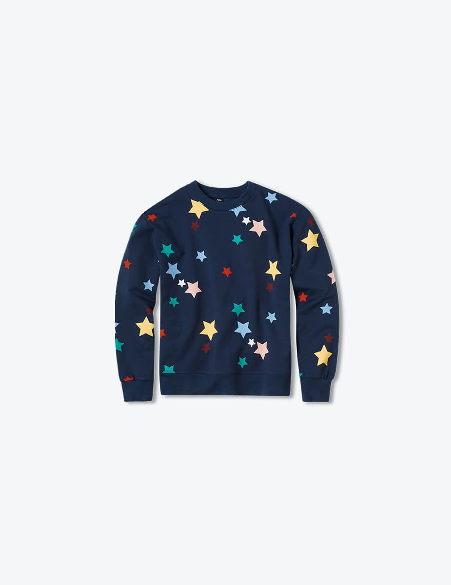 The Toddlers' Softest French Terry Set - Scatter Stars in Deep Sea