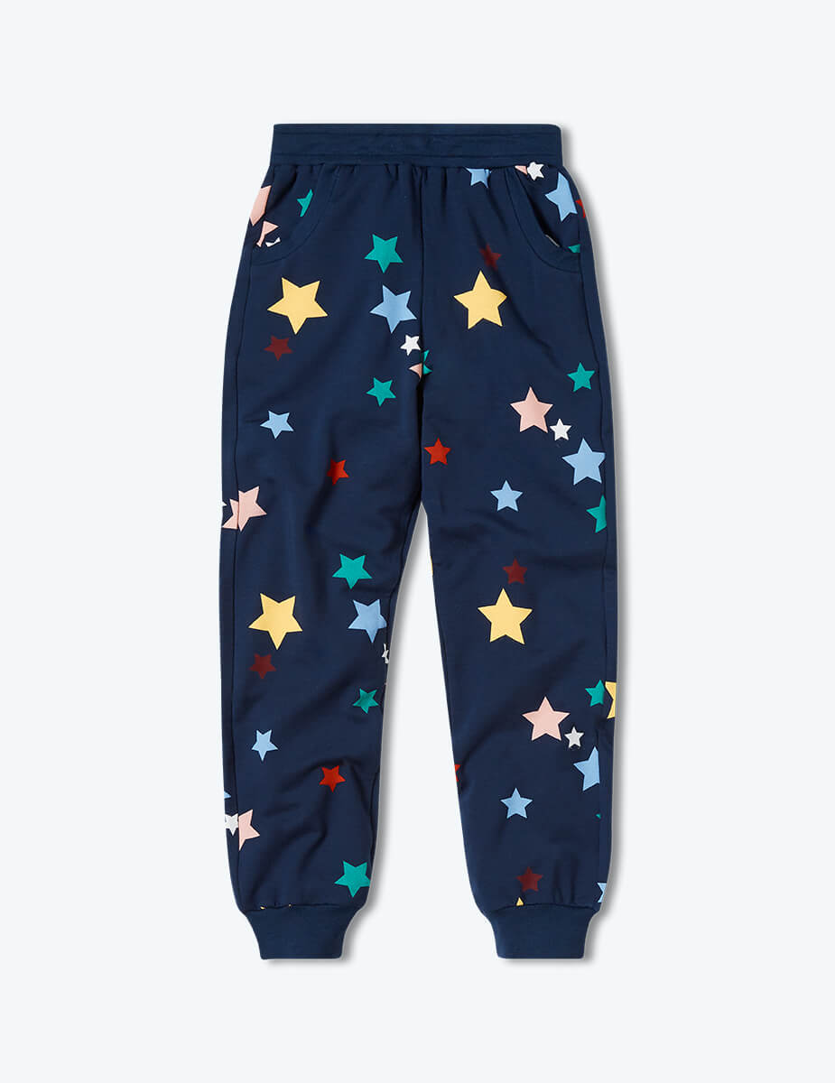 The Kids’ Softest French Terry Set - Scatter Stars in Deep Sea
