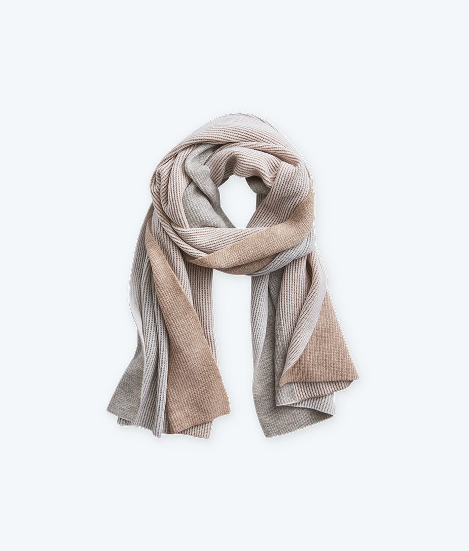 The Coziest Cashmere Blend Ribbed Scarf - Wolf & Toffee