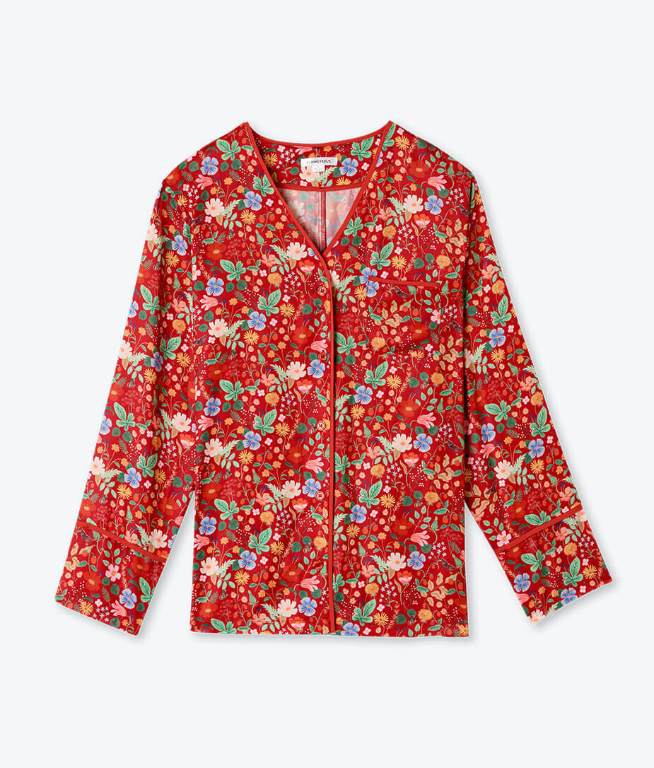 The Cloud 9 Silky PJ Set - Strawberry Fields
