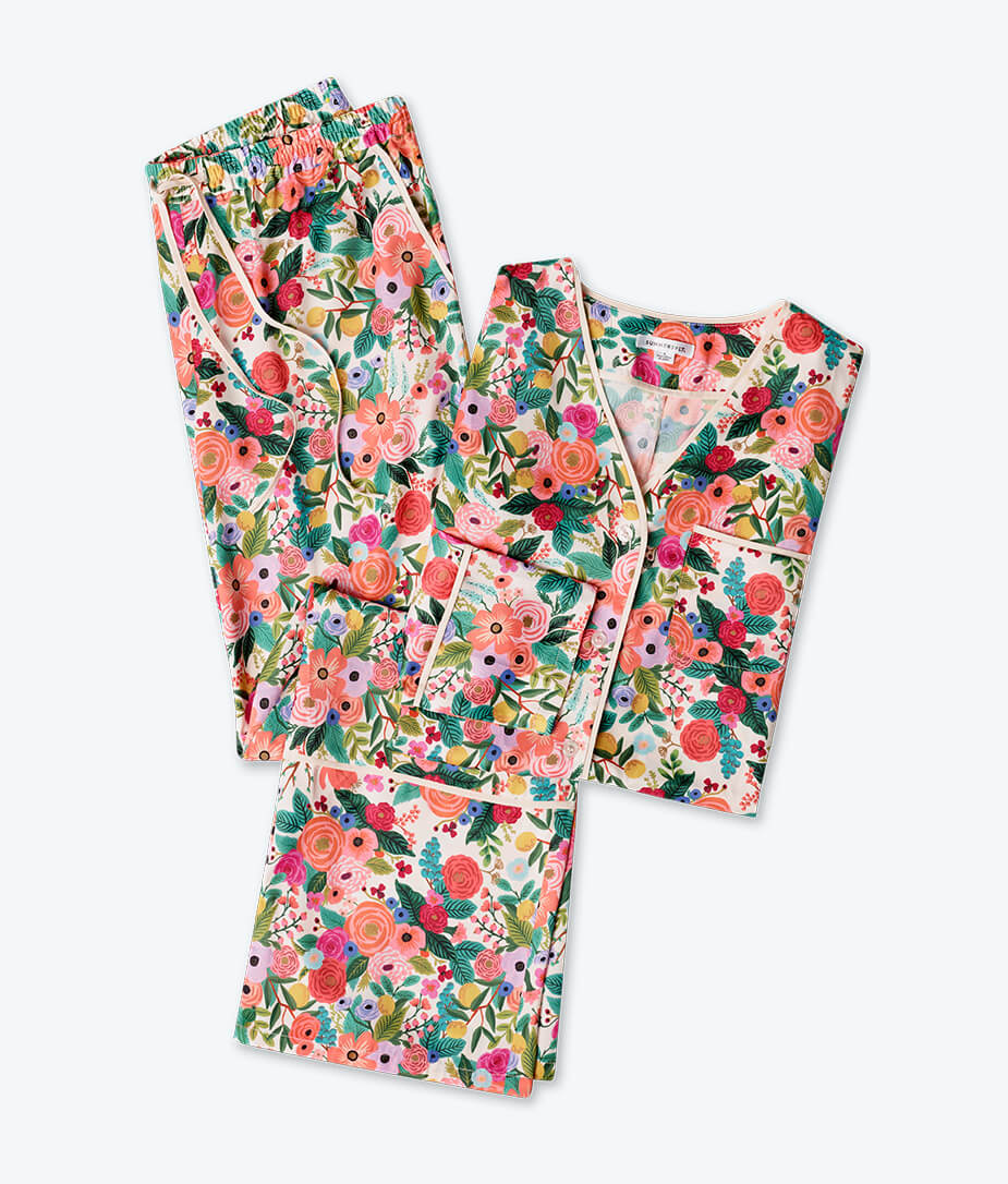The Cloud 9 Silky PJ Set - Garden Party